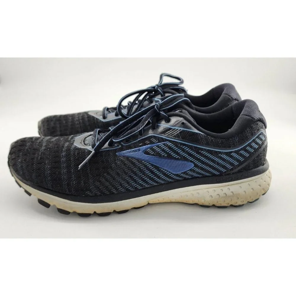 Brooks Mens Ghost 12 Sneakers‎ Black Blue Running Shoes Cushioned Casual Sz 11 D
